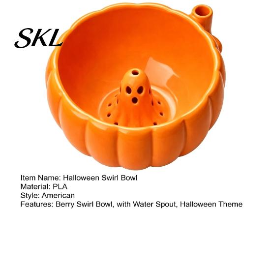 Rotating Vortex Wash Bowl Halloween Swirl Bowl, Ghost Center Berry with 360 Degree Safe PLA Candy Dish Spin Function, Fruit Strainer Basket,