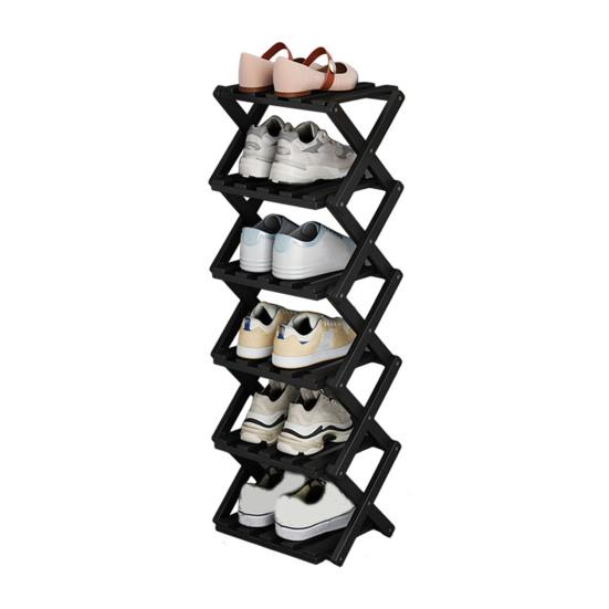 Складная полка для хранения обуви из бамбука, прочная, несущая, переносная, отдельно стоящая полка для обуви в прихожей