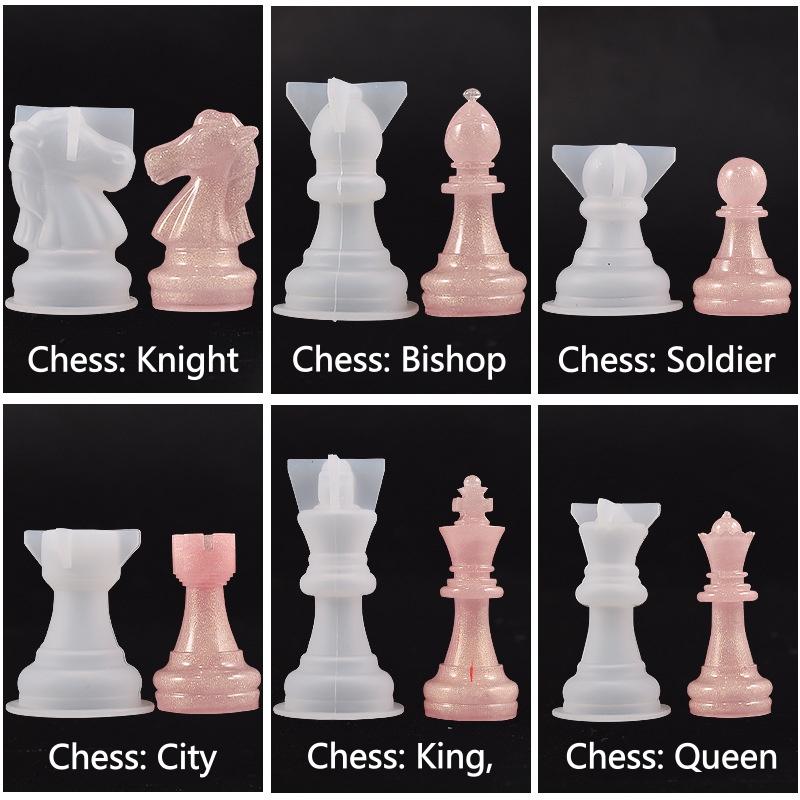 DIY Chess Silicone Mold Handmade Chessboard Set Crystal Epoxy Resin Candle Mold Home Gathering and Outdoor Game Tools