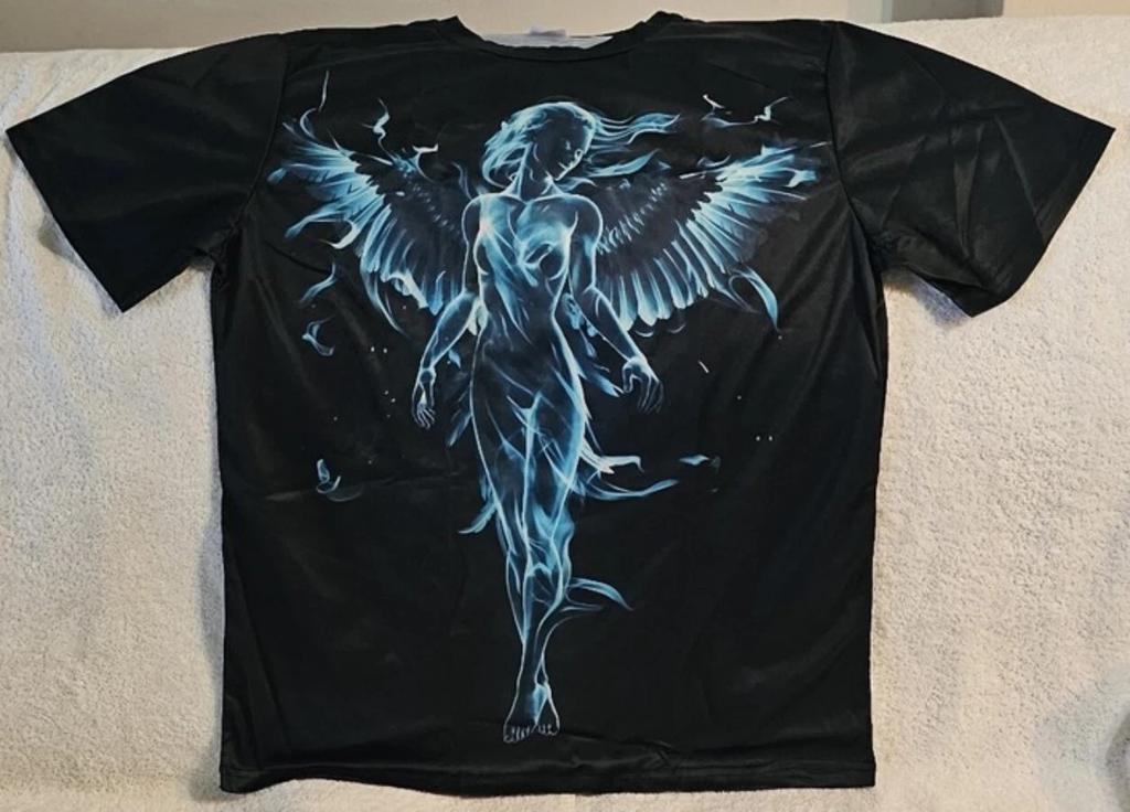 SEXY ANGEL LADY WOMAN WINGS GRUNGE GOTH PUNK BIKER T-shirt