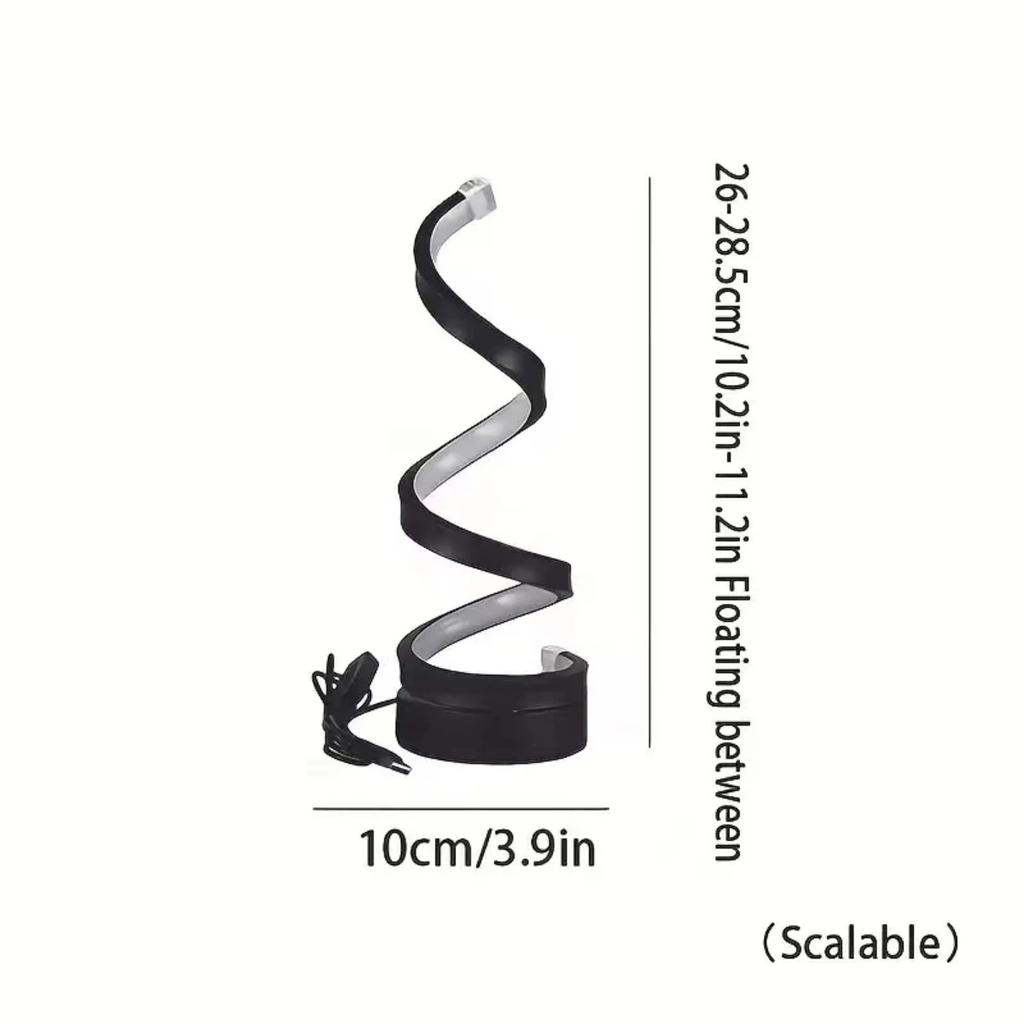 JOYBLISS USB Подключаемый Креативный Спиральный Светодиодный Ночник с Регулируемой Яркостью 3 Цвета Регулируемый для Гостиной Офисного Стола Прикроватный Декор для Спальни
