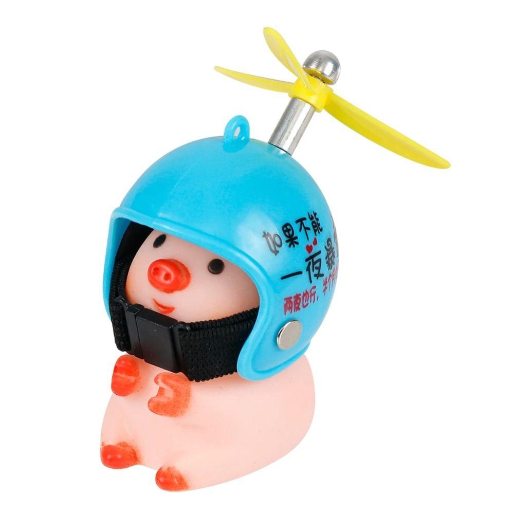Propeller Little Pink Pig Ornaments Propeller Helmet Car Duck With Helmet  Motorcycle