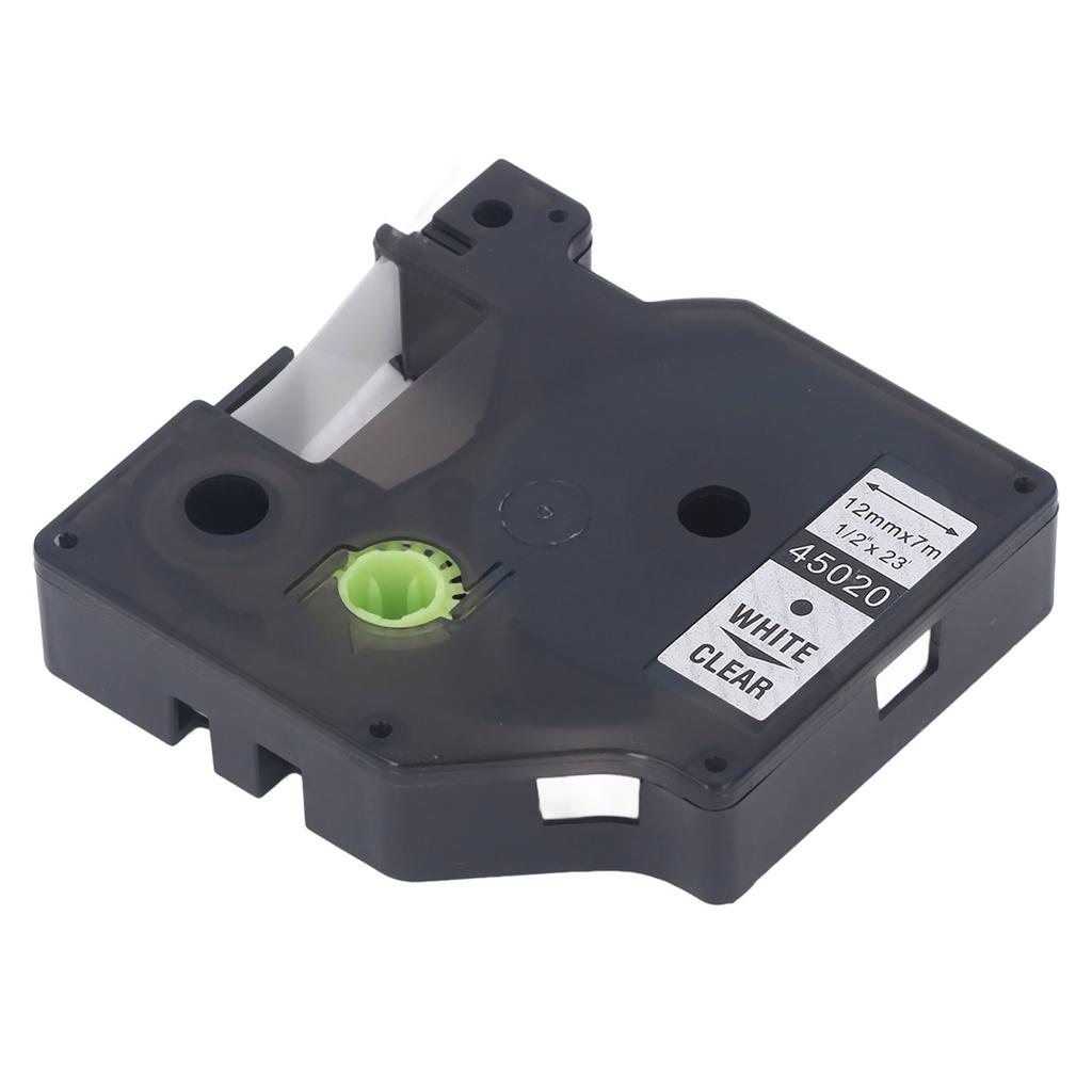 Label Maker Tape 12mm 23ft Long Waterproof Oil Resistant Even Ink Long Lasting Labeler Tape for