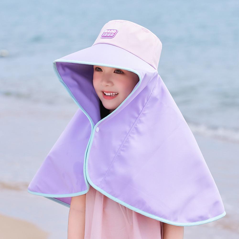 Big Brim Baby Fisherman Hat Sun Protection Extended Shawl Sunscreen Hat Bucket Cap Neck Cover Children Beach Cap Outdoor