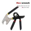 External Hexagon Universal Multifunctional Torque Spanner Manual Tool Spanner Adjustable Wrench Repair Removal Tool 6/8 Inch