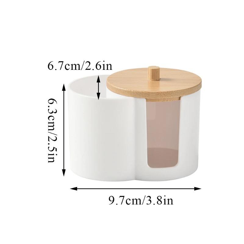 Cotton Round Pad Holder Powder Puff Storage Box Home Cotton Swab Box Makeup Organizer Dustproof Portable Durable Bathroom Jar