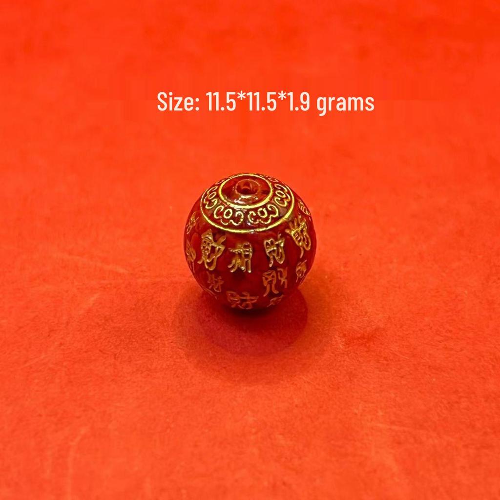 Original Gold-Plated Cinnabar Turtle Shell Fu Plaque and Gourd Pouch Accessories