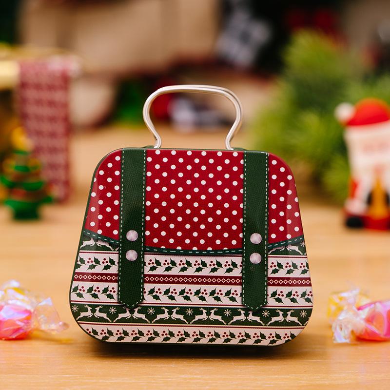 Christmas Decoration 2025 Metal Box Handbag Shape Tin Jar Jewelry Storage Case Kids Gift Can Storage Boxes 2026 Xms Party Decors