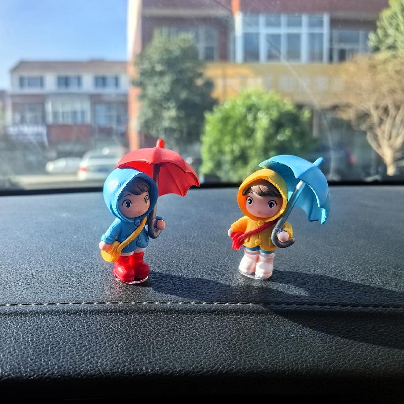 Очаровательный мультяшный зонтик для автомобиля с девушкой - декор интерьера для консоли и окон