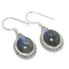 Natural Labradorite Gemstone 925 Solid Sterling Silver Gift Earring 1.25" W2N18