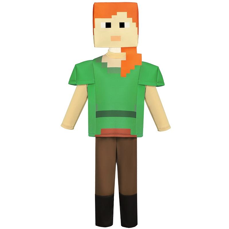Minecraft Детский Прочный Полиэстер Костюм Алекса Косплей Игровой Сценический Костюм Для Хэллоуина Рождества Реквизит