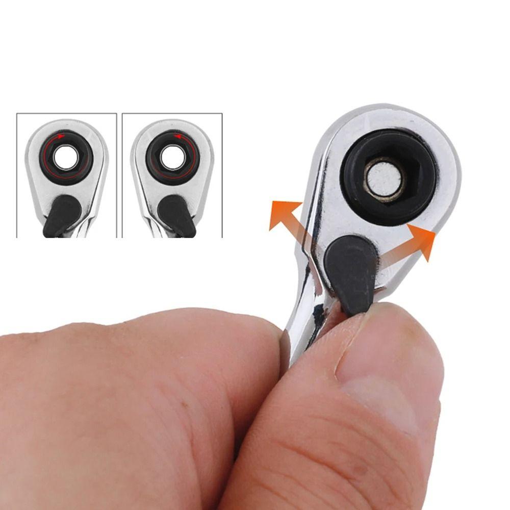 1Pcs with Anti-slip Ergonomic Handle Ratchet Wrench 14 Drive Hand Tool  For Tightening Tasks