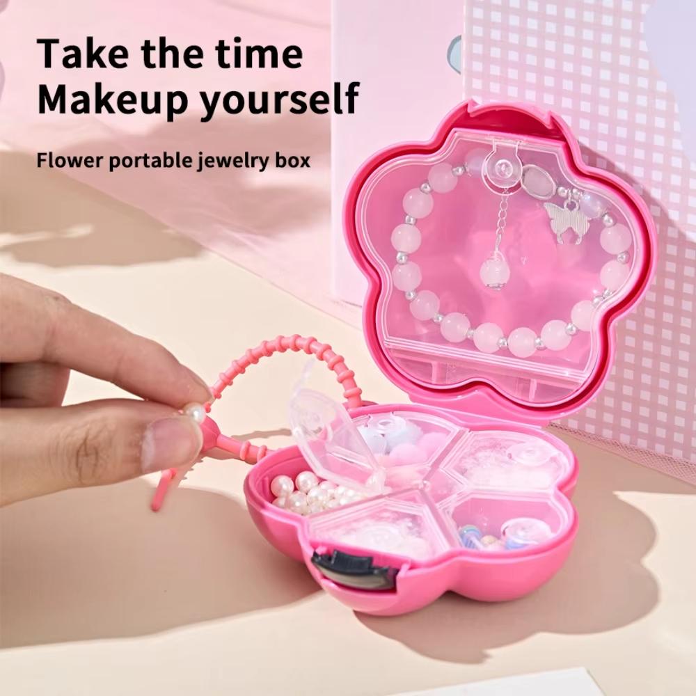 Flower Pill Case Portable 6 Grids Moisture Proof Pill Container Holder for Vitamins Cod Liver Oil Supplements Medication