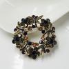 Exquisite Temperament Wreath Color Rhinestone Brooch Hollow Inlaid Brooch