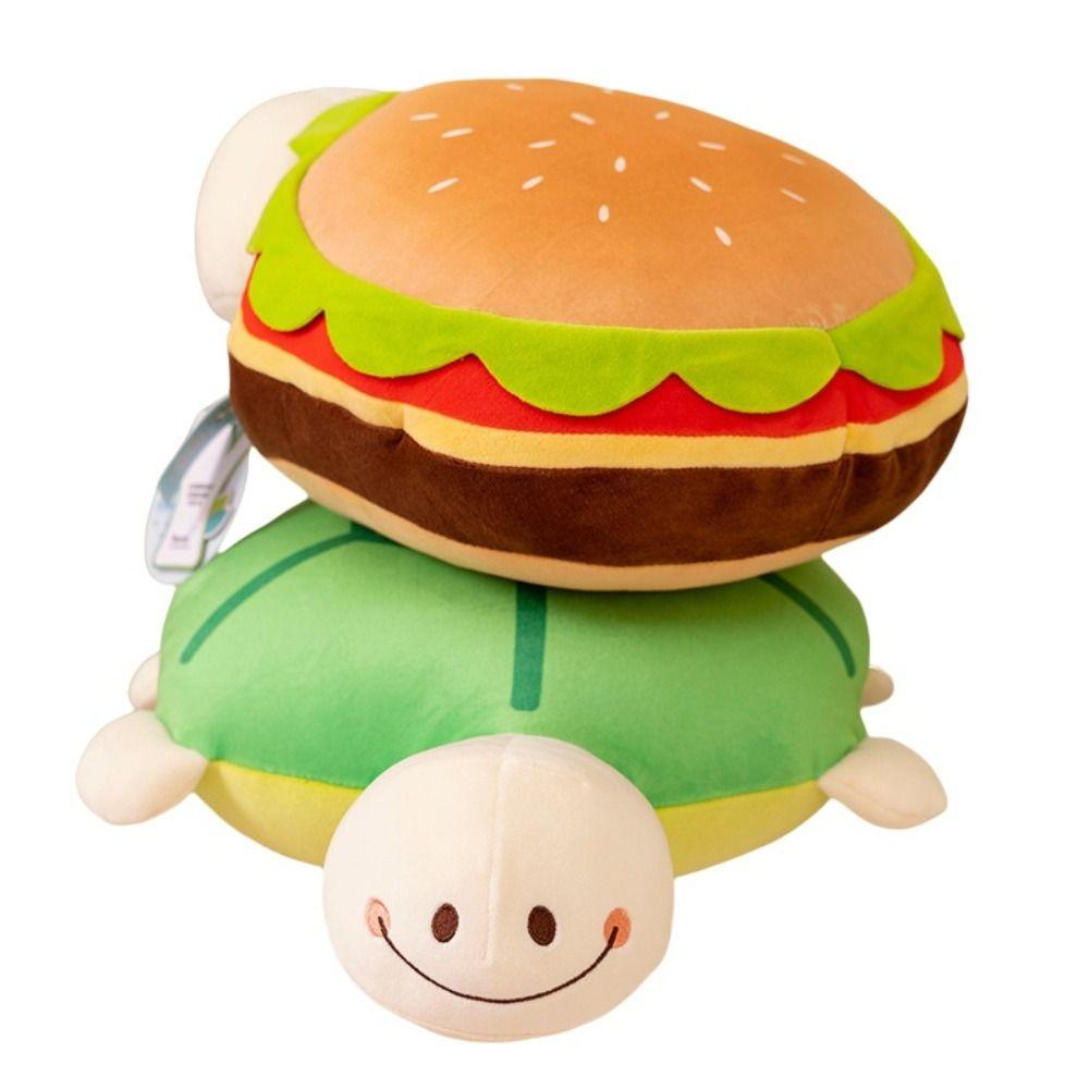 Stuffed Turtle Transform Hamburger Soft Turtle Plush Doll Flip Sides Plush Doll Girls