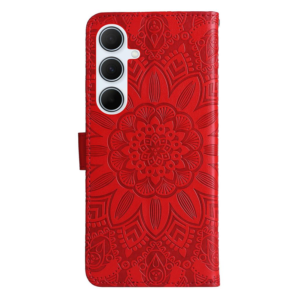 For Samsung Galaxy A56 5G Case Sunflower Imprint Leather Wallet Phone Cover