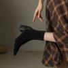 Autumn Winter Women Stretch Sock Boots Fashion Pointed Toe Slim Short Booties Ladies Concise Thick Heels Shoes