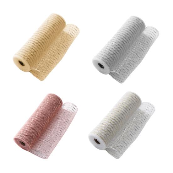 Christmas Mesh Ribbon 10 Inch X 10 Yards Metallic Foil