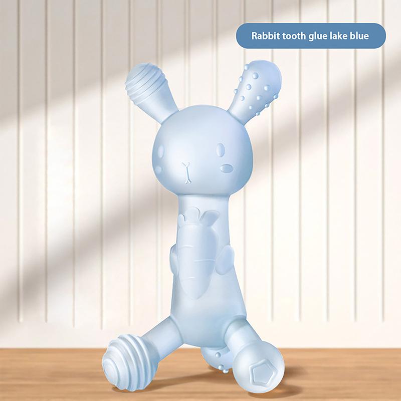 Игрушки для прорезывания зубов в форме кролика, жевательные игрушки для прорезывания зубов, мягкие, эластичные, силиконовые, прорезыватели для зубов, держатель для новорожденного, прорезыватели для моляров, детские принадлежности