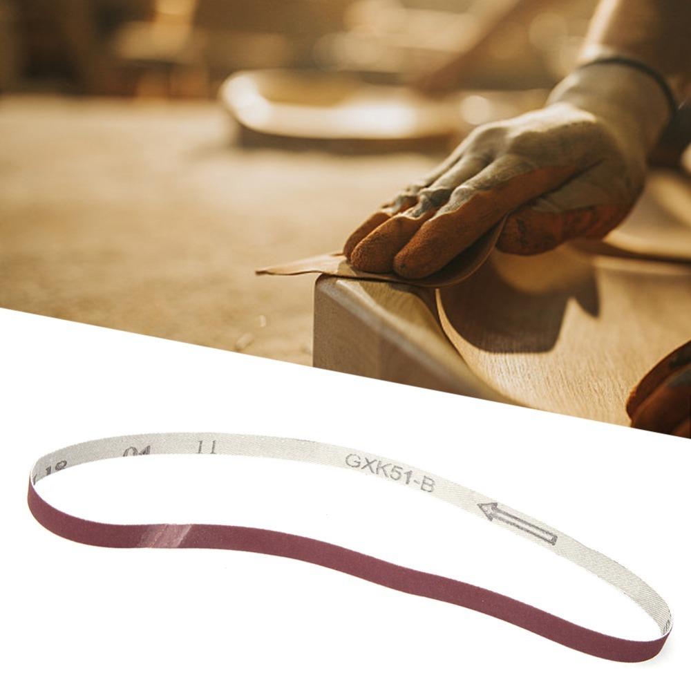 10pcs 240 Grit Sanding Belt 3/8 x 21 Inch Sandpaper Belt Aluminum Oxide Sandpaper Rust Removal