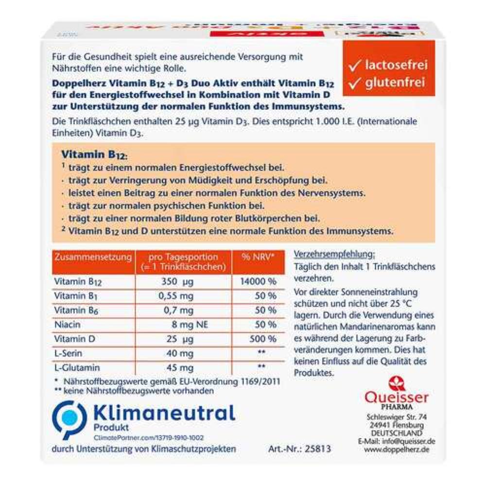Doppelherz B12+D3 Duo Active Drinking Ampoules 30 Pcs