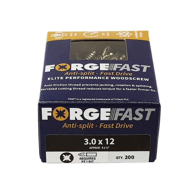 Саморезы по дереву Forgefix Forgefast, совместимые с Pozi, Коробка