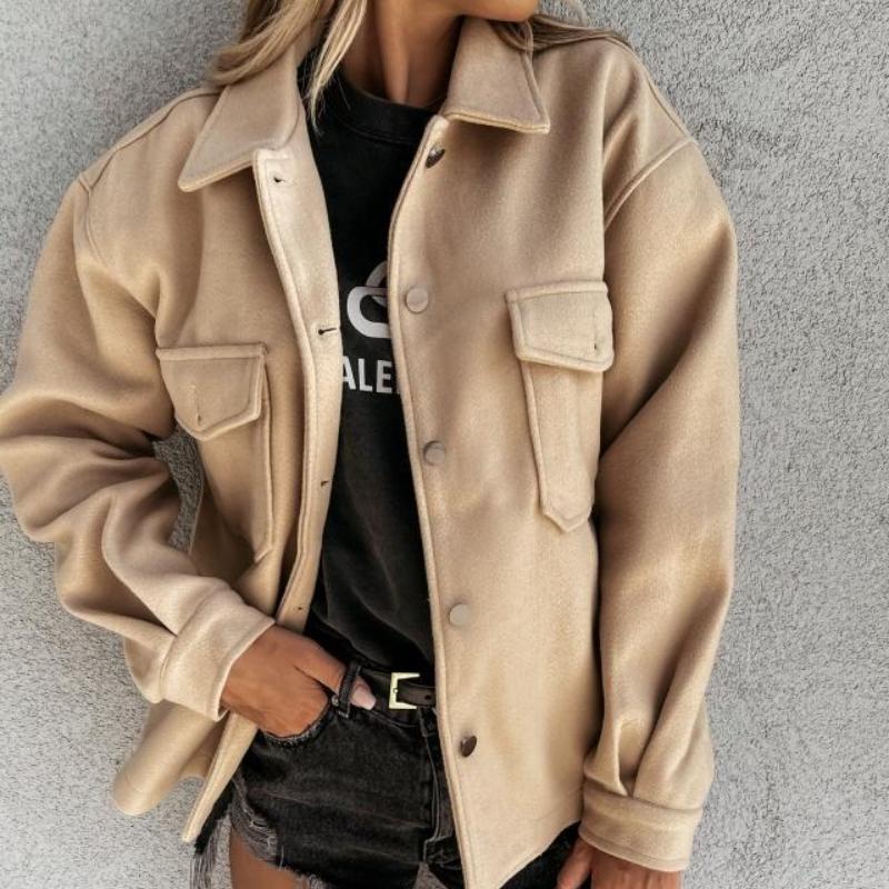 Женские тонкие толстые пальто с винтажным карманом на лацкане однобортные женские короткие пальто осень-зима модная женская верхняя одежда