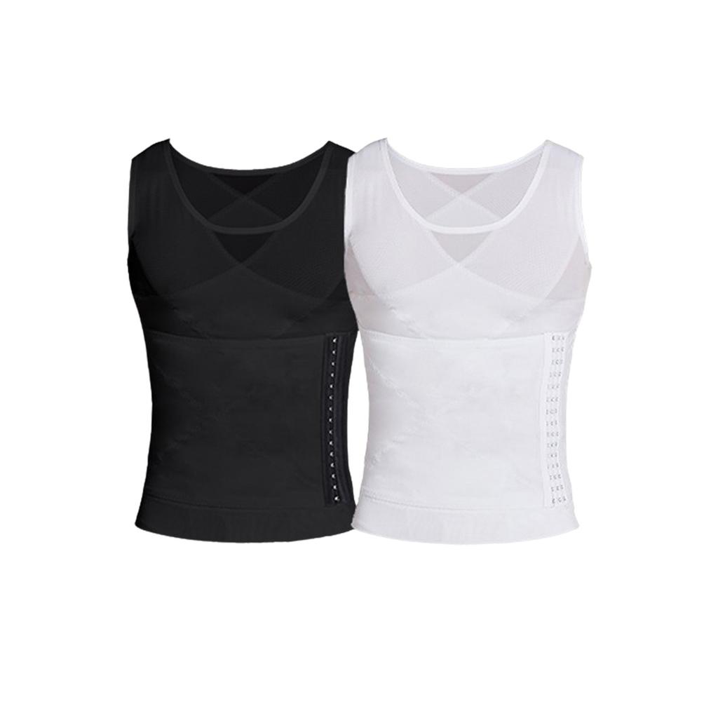 Men's Button-down Adjustable Waist Vest With Tummy Sculpting