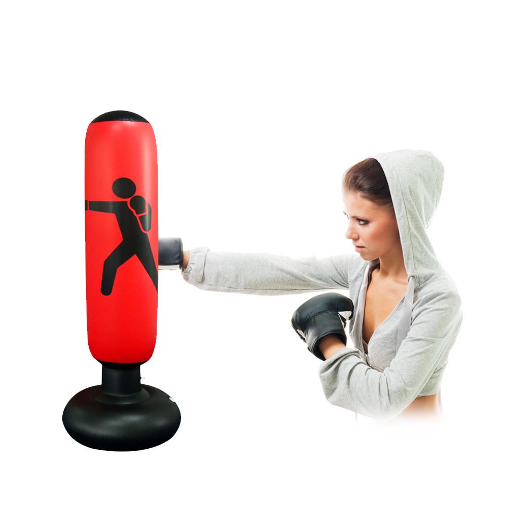 Надувная Фитнес Боксерская Колонна ПВХ Неваляшка Боксерский Мешок Игрушка для Снятия Стресса 1,6 м Оборудование для Домашнего Спортзала Идеально Подходит для Боксерских Тренировок и Воркаута