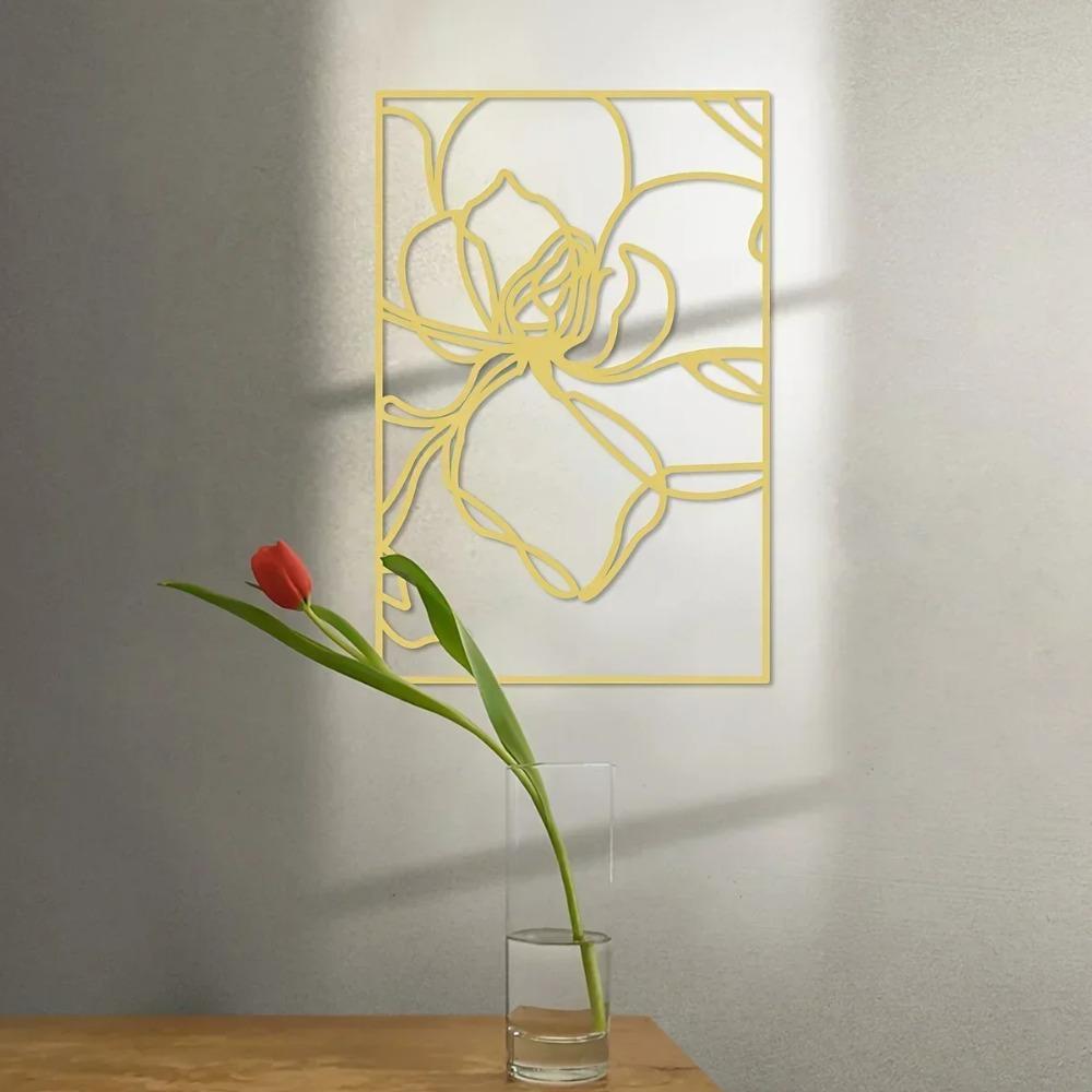 Металлические настенные украшения Большие золотые декоративные рамки Элегантные цветочные произведения искусства, стильный металлический настенный декор Идеально подходит для уникального украшения стен