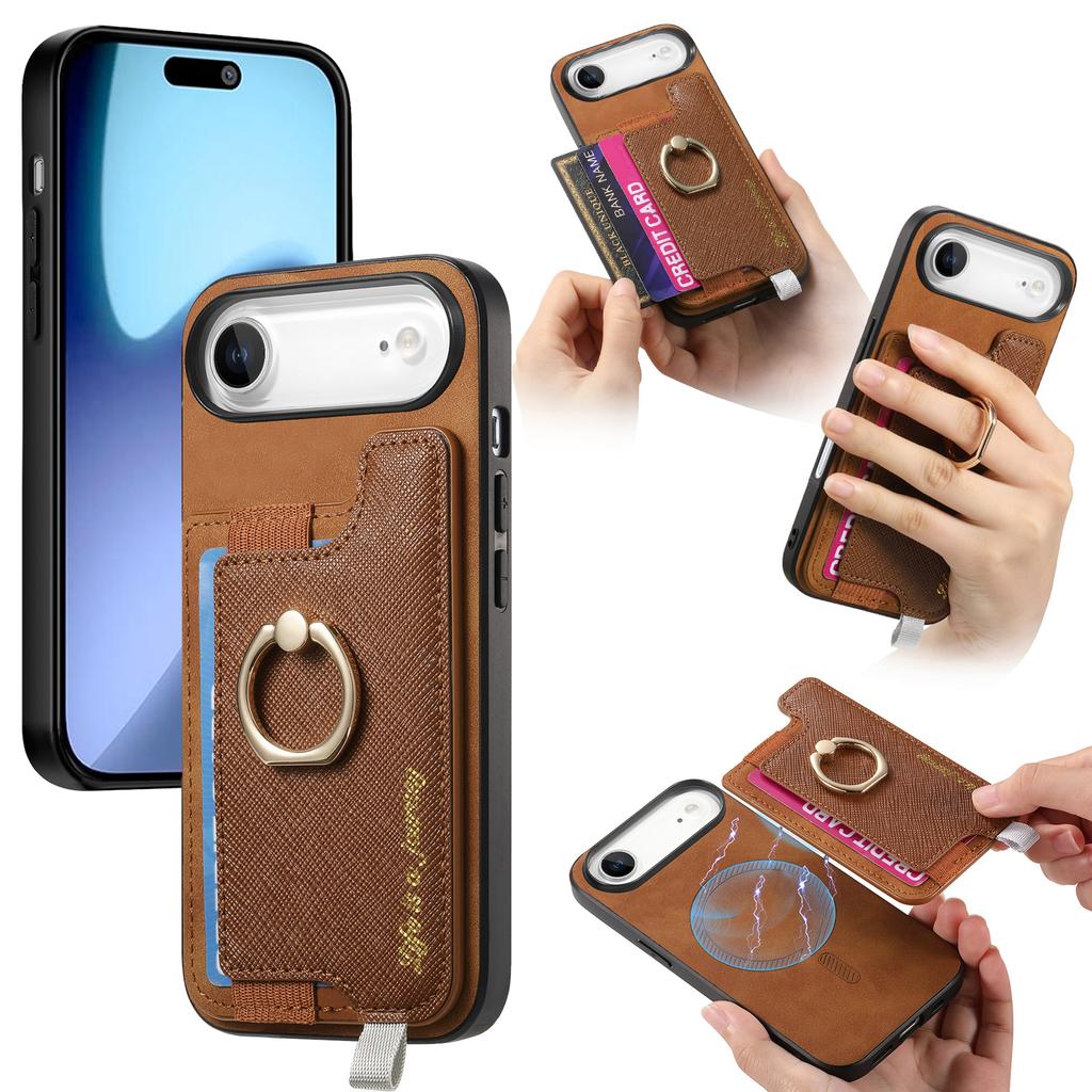 For iPhone Air Case 2 in 1 Magnetic Detachable Card Holder Leather Back Cover