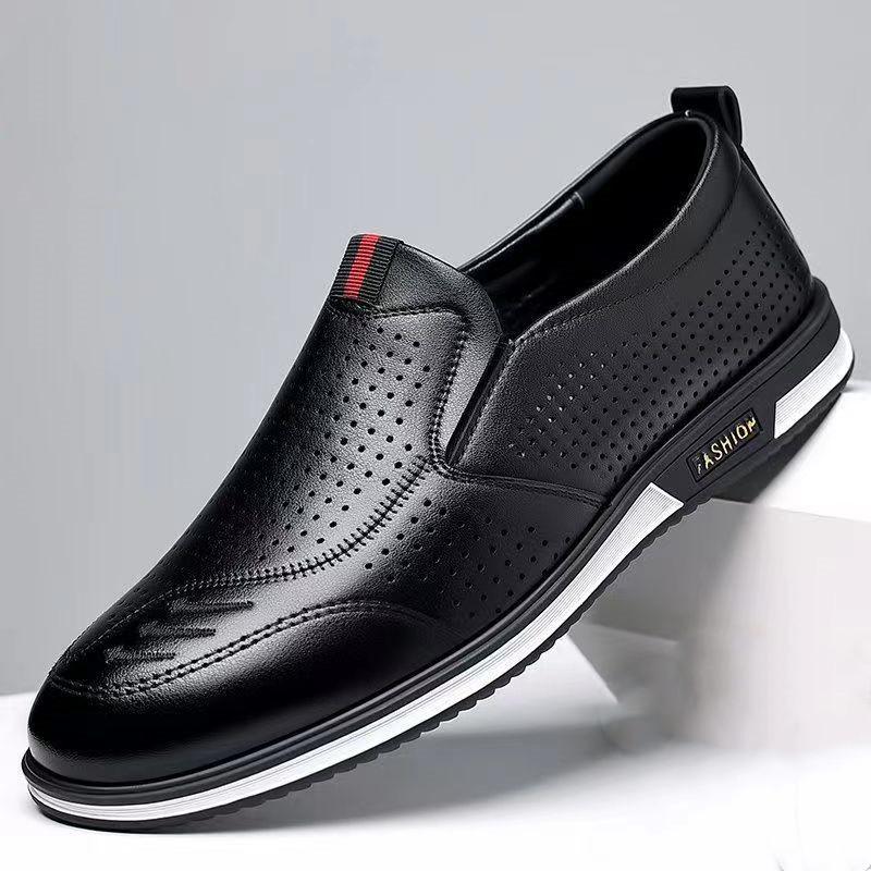 Мода 2024 Весна Осень Мягкая Подошва Мужская Повседневная Обувь Белые Модные Лоферы Деловые Официальные Кожаные Туфли Дышащие Кроссовки для Мужчин