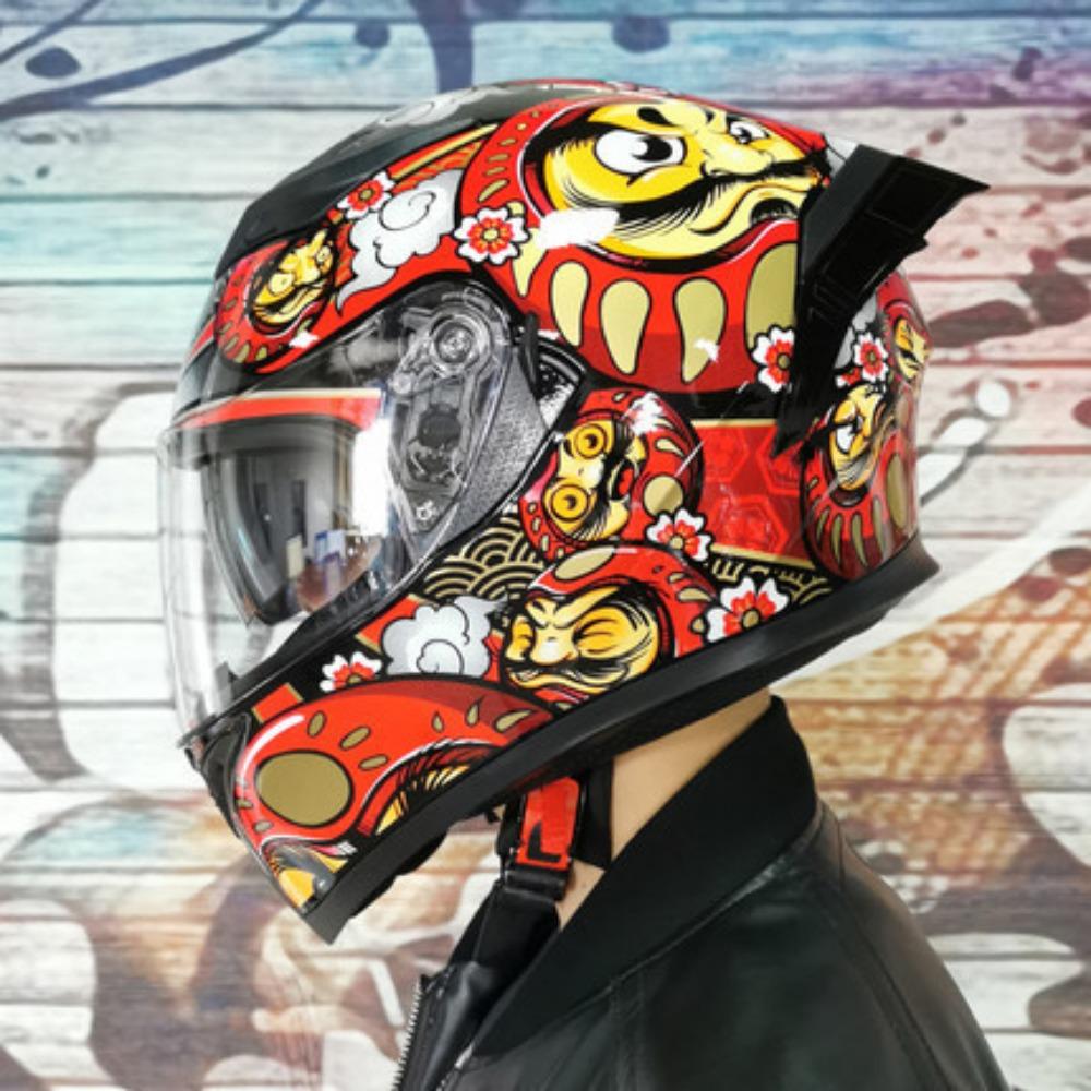 Jiekai Electric Motorcycle Helmet Men's and Women's Full Helmets Double Lenses Full Overlay Street Car Bluetooth Universal In All Seasons