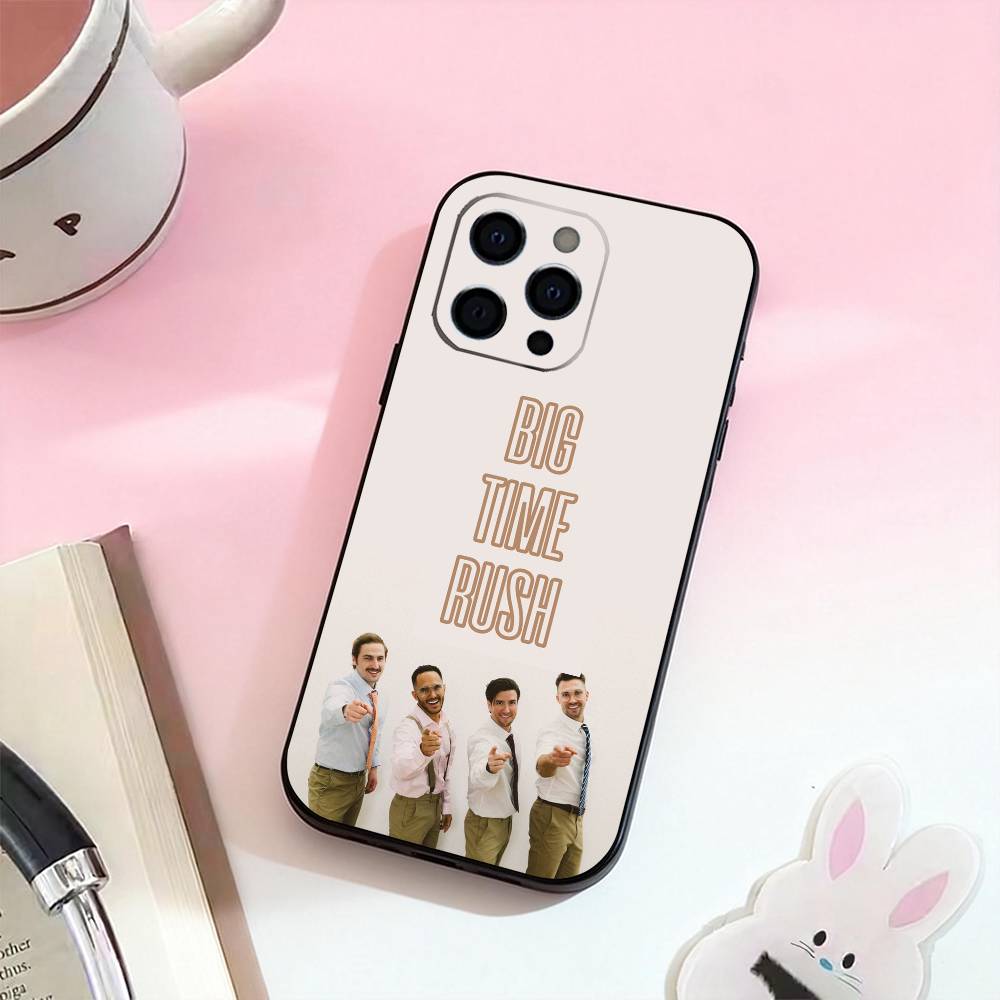 BTR B-Big Time R-Rush   Phone Case For iPhone 17,16,15,14,13,12,11 Plus,Pro Max,Soft Silicone Black Cover