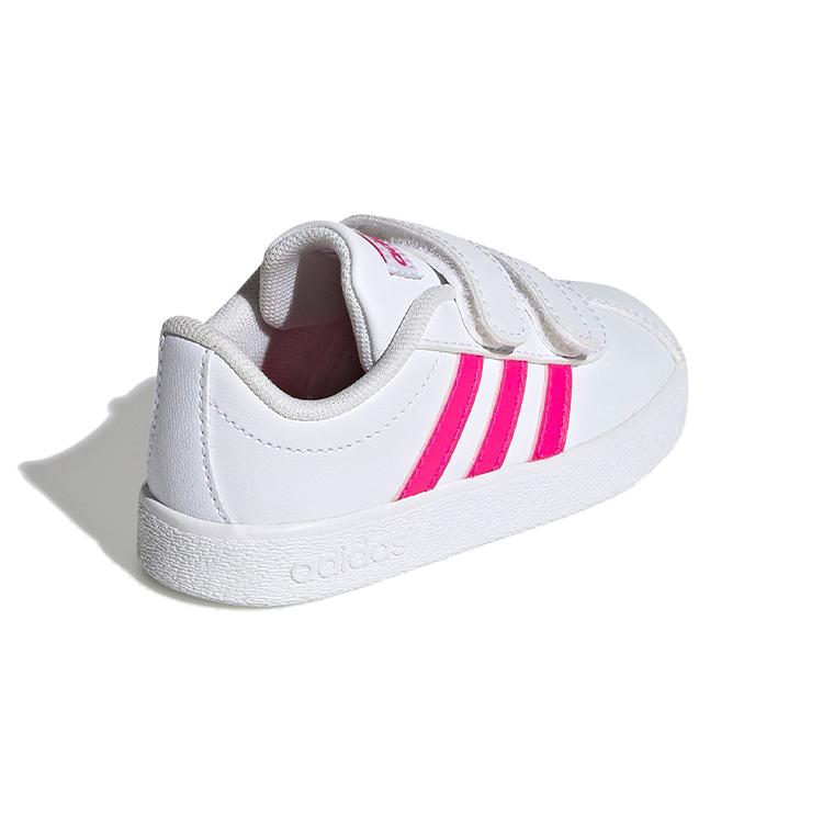 adidas VL COURT 2.0 Коровья кожа Липучка Баланс Низкие Детские Кроссовки Белый Младенцы и Малыши EG3890