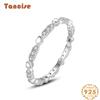 Tancise Classic 925 Sterling Silver  Zircon Ring Ladies Jewelry Wedding Promise Party Gift