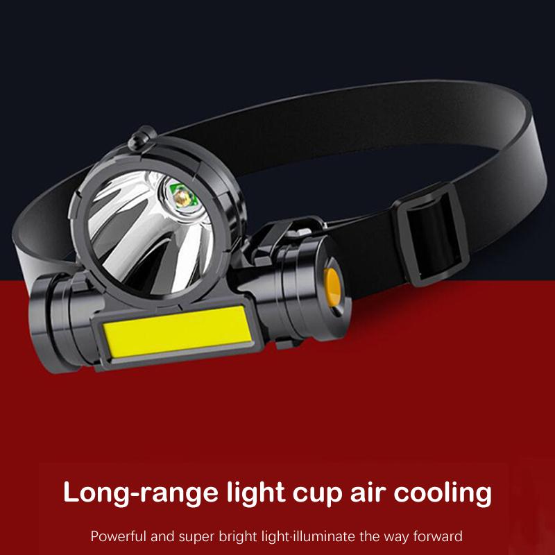 Фонарик на голову для улицы 400 мА Usb-фонарик мощный светодиодный водонепроницаемый перезаряжаемый фонарик