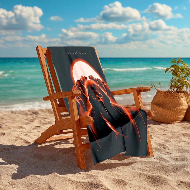1Pc Moonlit Ghostly Choir Beach Towel, Quick Dry, Multi-Use for Beach Pool Gym Yoga Home Travel, Christmas, Halloween, Xmas Gift M929173