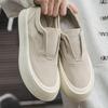 2025 Beige Loafers Man Comfortable Cloth Platform Casual Shoes For Man Lightweight Trendy Slip-on Driving Shoes Man Summer Shoes