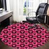 1pc Heart Checkered PatternChair Carpet for Office, Indoor Non-Slip Washable Polyester Fiber Carpet, Mat For Office, Machine Washable
