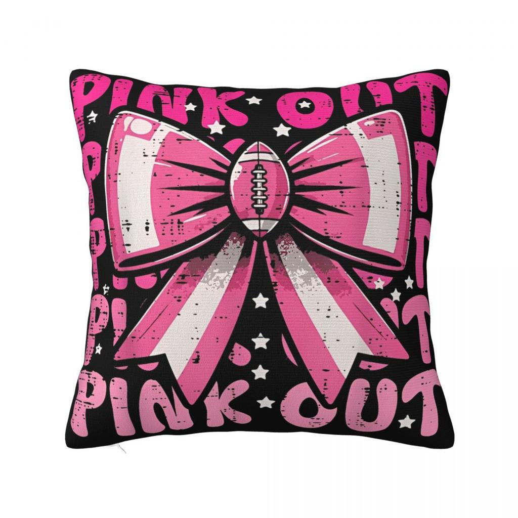 Football Breast Cancer Awareness Support Pillow Covers Car Cushion Cover Cute Pillowcase 4040