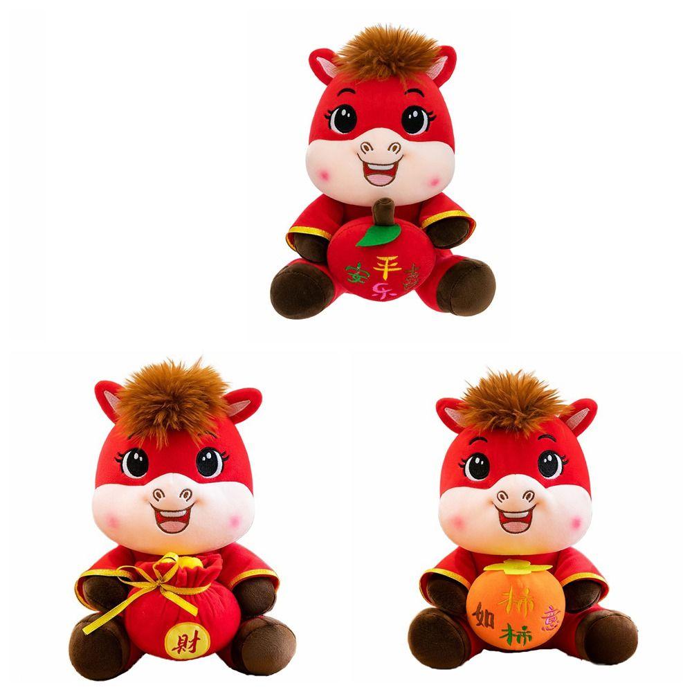 Cute Stuffed Horse Toy Good Luck Zodiac Pony Figurine Plush Toys Horse Plush Doll Home Decoration