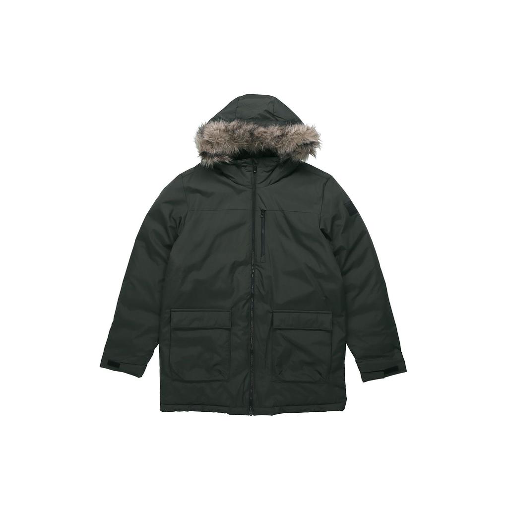 Adidas Xploric Parka Windproof Warm Hooded Cotton Jacket Men Outerwear Gray-Green DZ1432