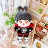 Niannyyhouse Loose Plush Toy Clothes, 20cm Bulldog, Hoodie, Jeans, Accessories, Interchangeable Cotton Doll Clothes (Red + Black)