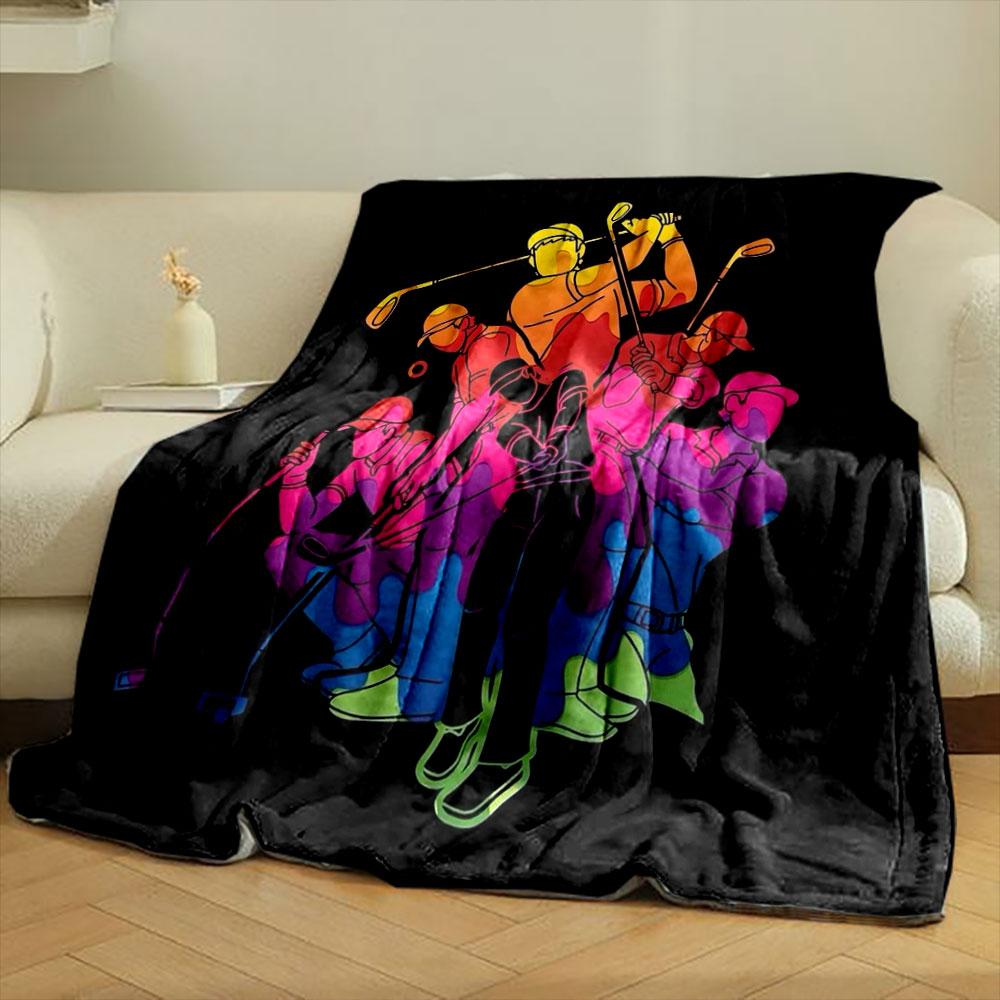 Golf Players Ombre Art Blanket bedroom Blanket for Livingroom Couch lunch break Soft throw for Friend's festival Gift