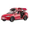 1:Металлическая литая модель Tesla Model X, роскошный внедорожник, модель автомобиля с механизмом оттягивания, масштаб 1:24 - X_Красный