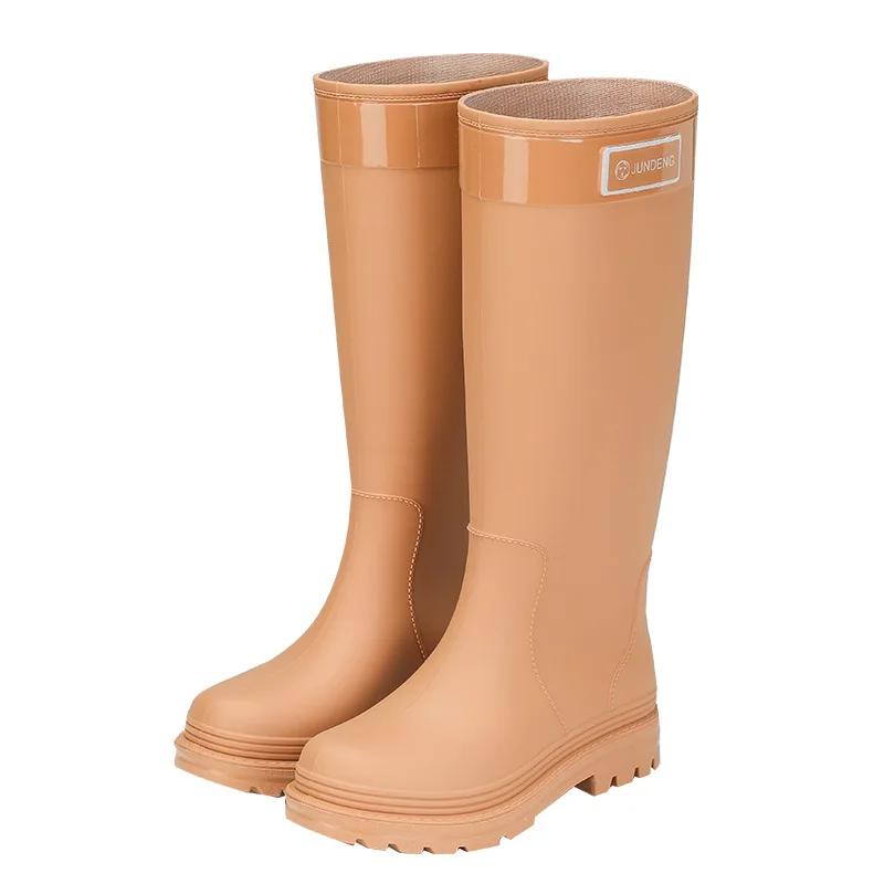 2025 New Velvet Rain Boots Midsole Thick Sole Wear-Resistant Anti-Slip New Foreign Trade Style
