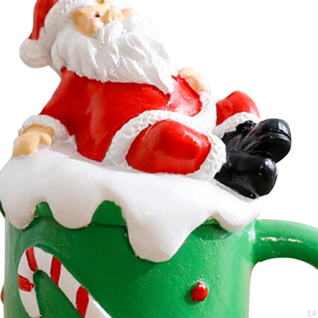 Рождественская статуэтка из смолы, маленькая милая рождественская статуэтка, витрина для гостиной, полка для поделок, подставка под телевизор