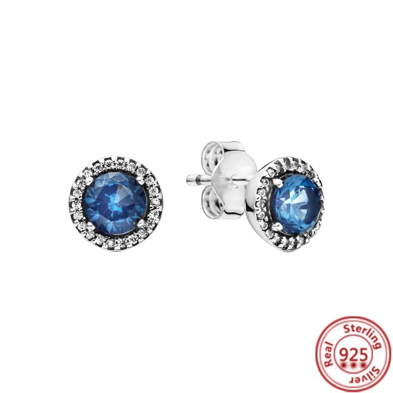 925 стерлингового серебра Шарм Двойной обруч Вечные Серьги Сердце Женская мода Подвеска Сверкающий Паве Серьги-гвоздики Подарки