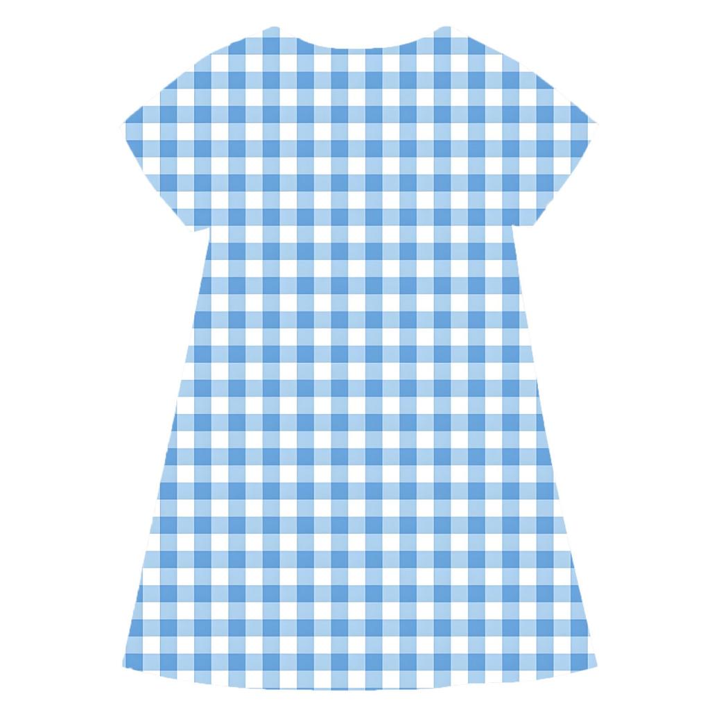 Детское летнее повседневное модное платье с короткими рукавами и круглым вырезом